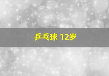 乒乓球 12岁